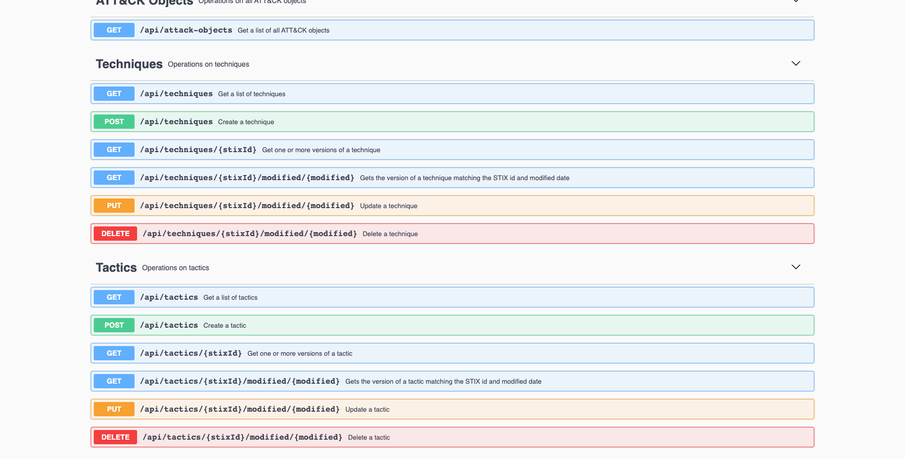 ATT&CK Workbench API