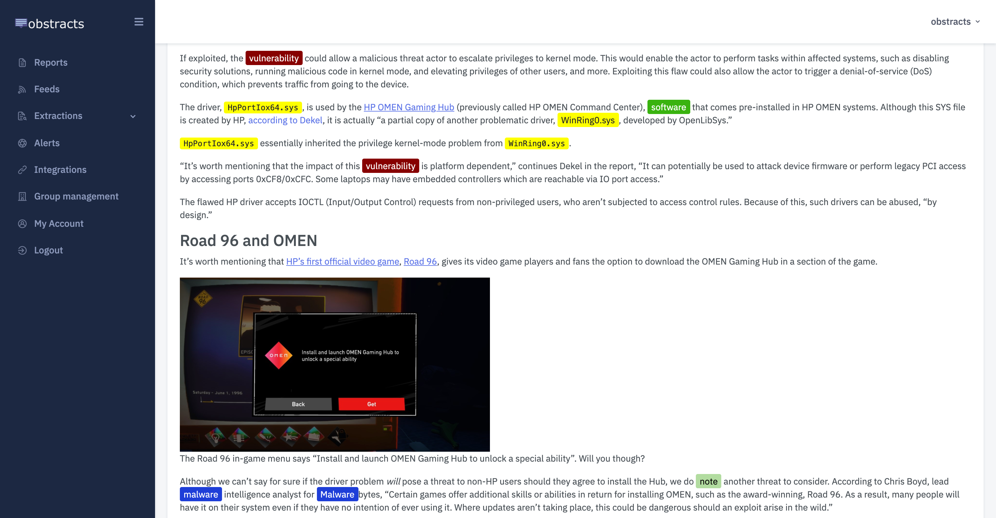 Obstracts. The RSS reader for threat intelligence teams.